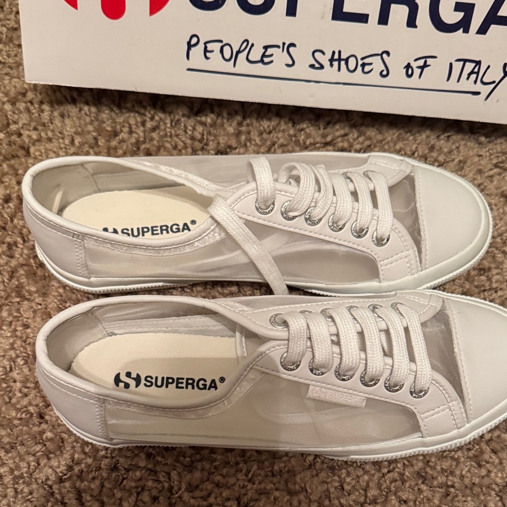 Superga Transparent White Sneakers